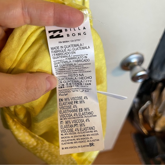 BILLABONG Tomboy Knit Midi Dress Sleeveless Sz L Large Yellow Leopard Print - Picture 6 of 6